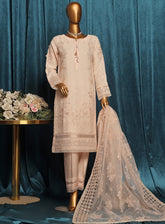 Falsafaa by HZ Textile Embroidered Organza Suits Stitched 3 Piece - HZ25FF 197 PEACH