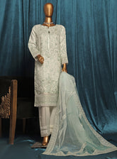 Falsafaa by HZ Textile Embroidered Organza Suits Stitched 3 Piece - HZ25FF 199 LIGHT GREEN
