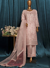 Falsafaa by HZ Textile Embroidered Organza Suits Stitched 3 Piece - HZ25FF 199 POWDER PINK