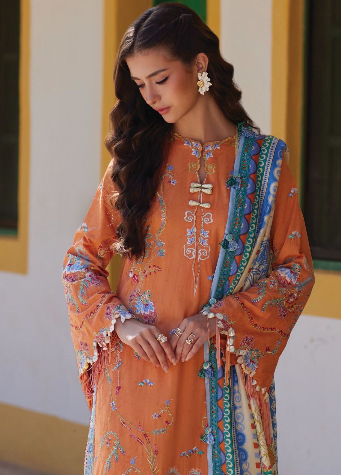 Farah Talib Aziz Luxury Embroidered Lawn 3 Piece Unstitched Suit FTA26LL D-04 LUCIA BURNT ORANGE Farah Talib Aziz Luxury Embroidered Lawn 3 Piece Unstitched Suit FTA26LL D-04 LUCIA BURNT ORANGE