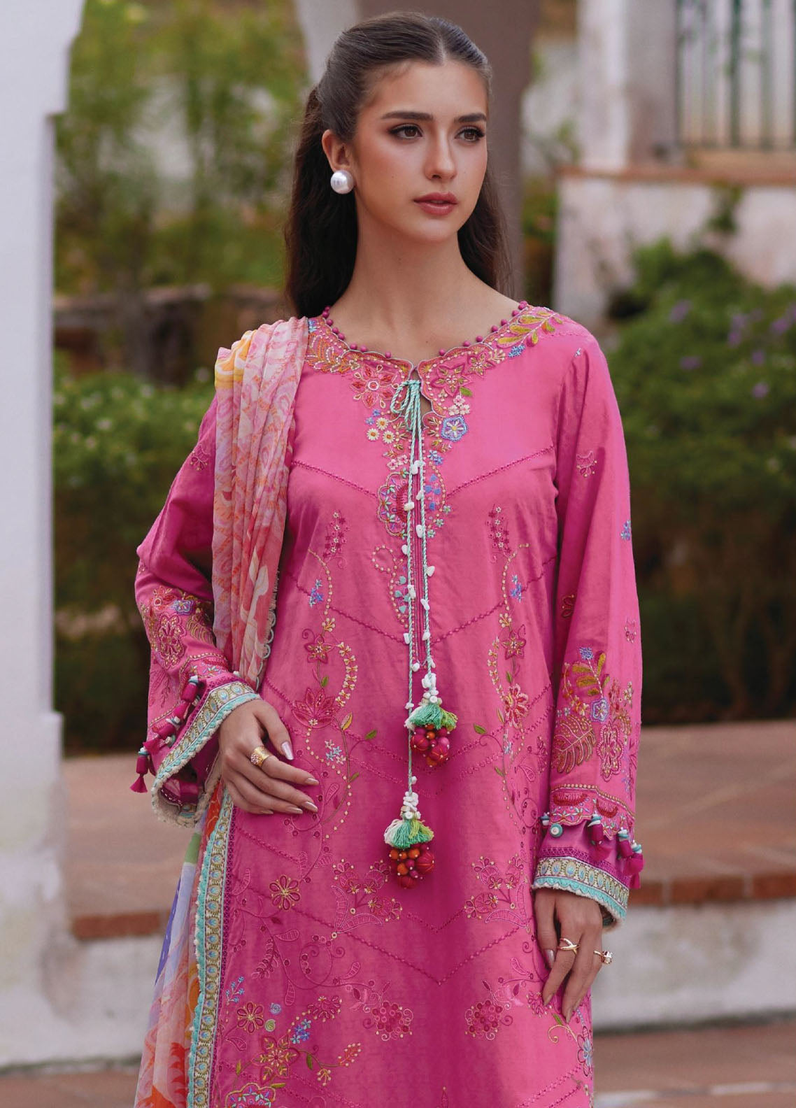 Farah Talib Aziz Luxury Embroidered Lawn 3 Piece Unstitched Suit FTA26LL D-05 PALMIRA PINK Farah Talib Aziz Luxury Embroidered Lawn 3 Piece Unstitched Suit FTA26LL D-05 PALMIRA PINK