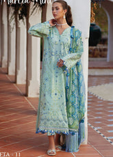 Farah Talib Aziz Luxury Embroidered Lawn 3 Piece Unstitched Suit FTA26LL D-11 MARCIA MINT