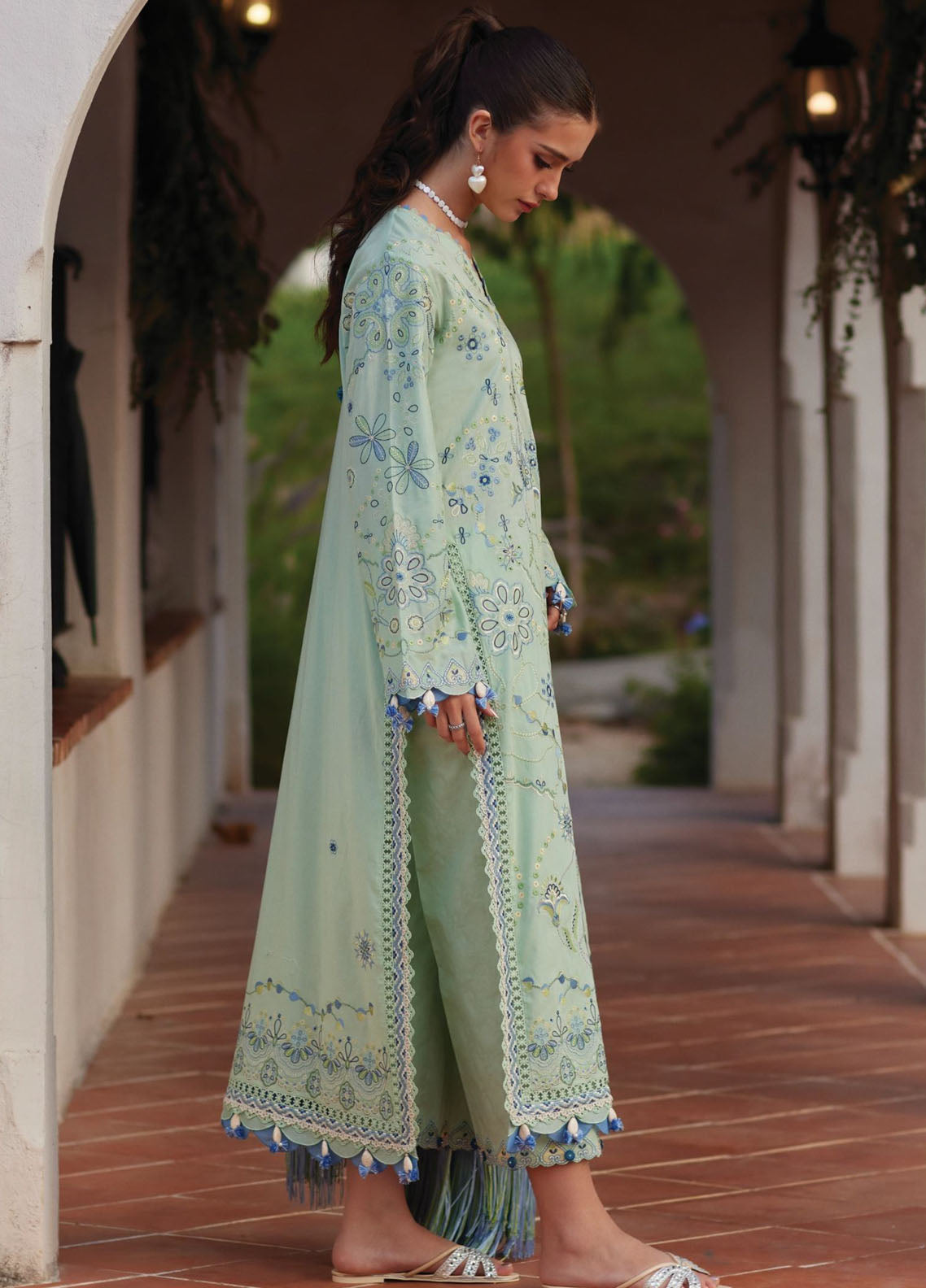 Farah Talib Aziz Luxury Embroidered Lawn 3 Piece Unstitched Suit FTA26LL D-11 MARCIA MINT Farah Talib Aziz Luxury Embroidered Lawn 3 Piece Unstitched Suit FTA26LL D-11 MARCIA MINT