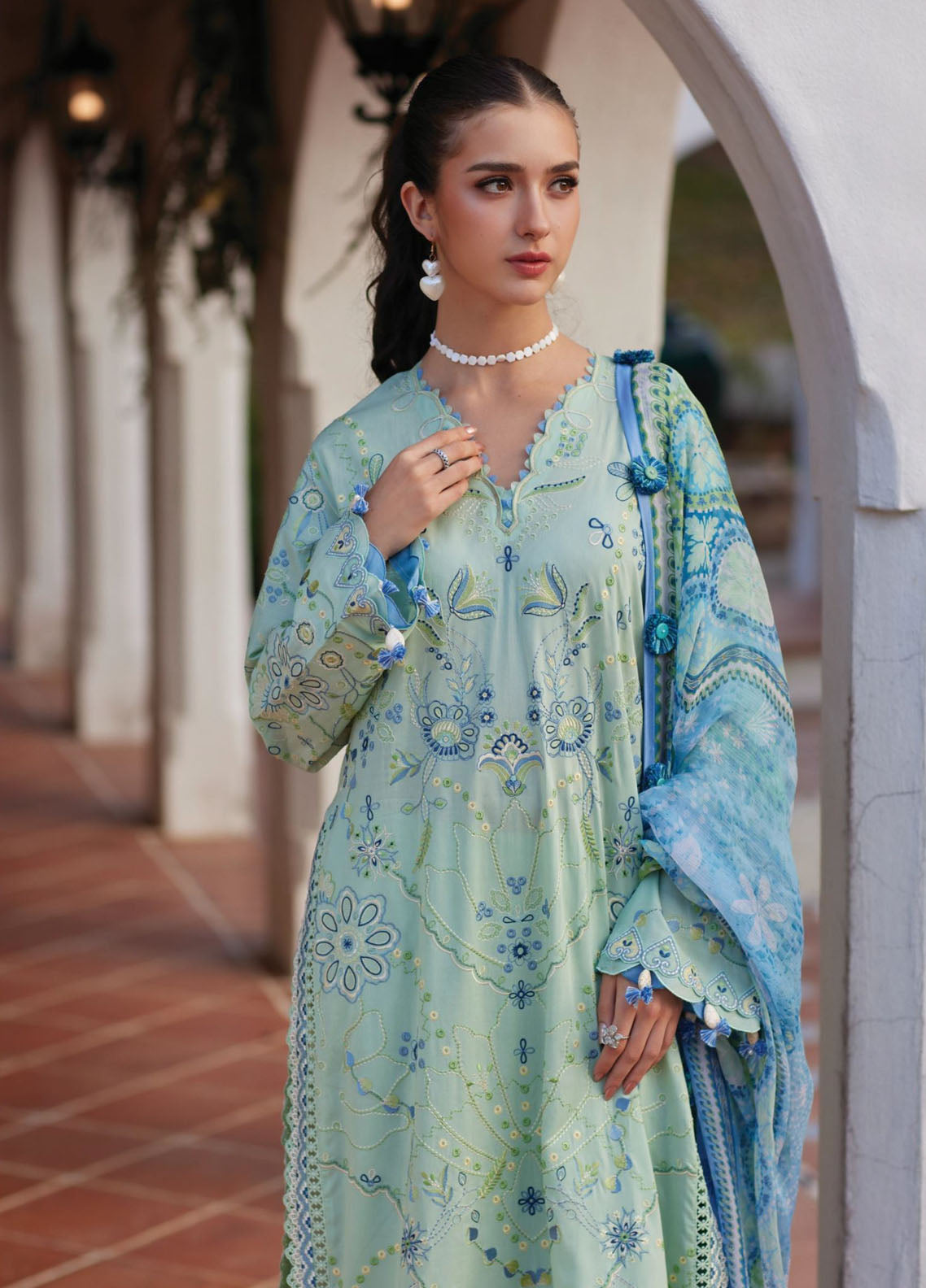 Farah Talib Aziz Luxury Embroidered Lawn 3 Piece Unstitched Suit FTA26LL D-11 MARCIA MINT Farah Talib Aziz Luxury Embroidered Lawn 3 Piece Unstitched Suit FTA26LL D-11 MARCIA MINT