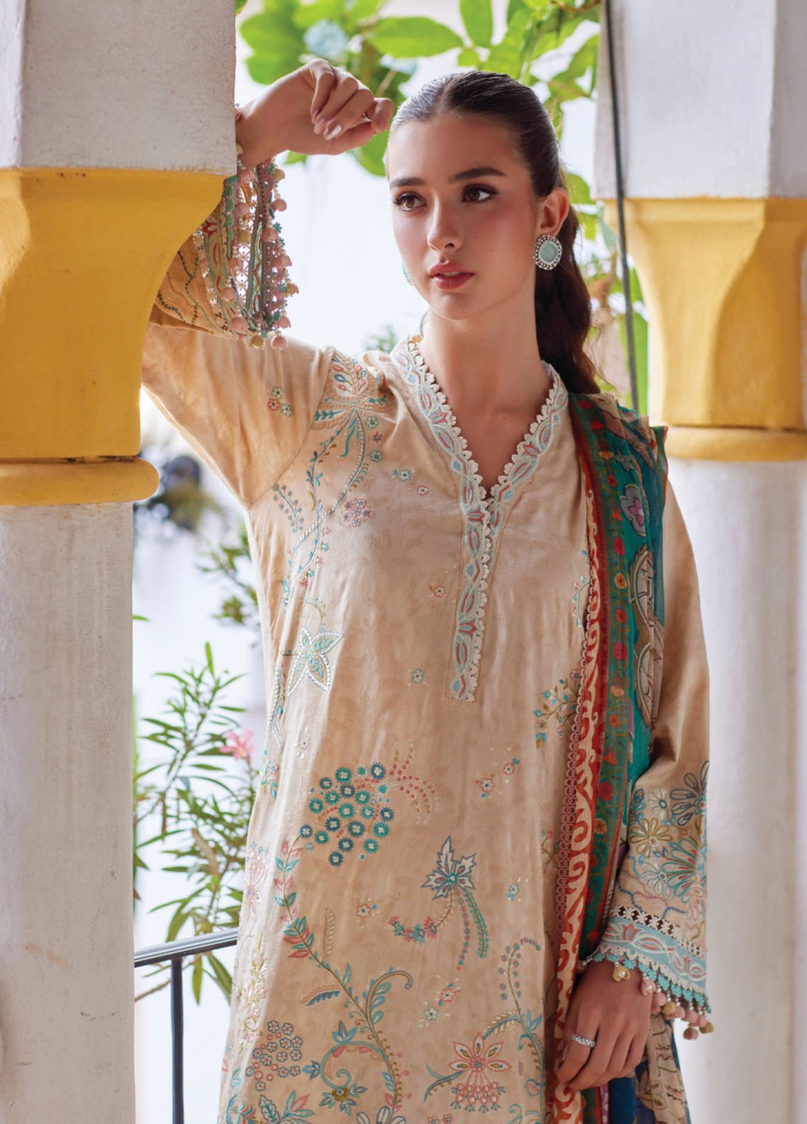 Farah Talib Aziz Luxury Embroidered Lawn 3 Piece Unstitched Suit FTA26LL D-12 ISABELLA SAND Farah Talib Aziz Luxury Embroidered Lawn 3 Piece Unstitched Suit FTA26LL D-12 ISABELLA SAND
