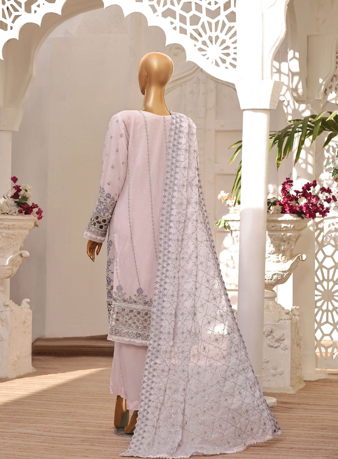 Fasaane By HZ Textile Embroidered Chiffon Suits Stitched 3 Piece - HZ24FC HZK-166 PINK Fasaane By HZ Textile Embroidered Chiffon Suits Stitched 3 Piece - HZ24FC HZK-166 PINK