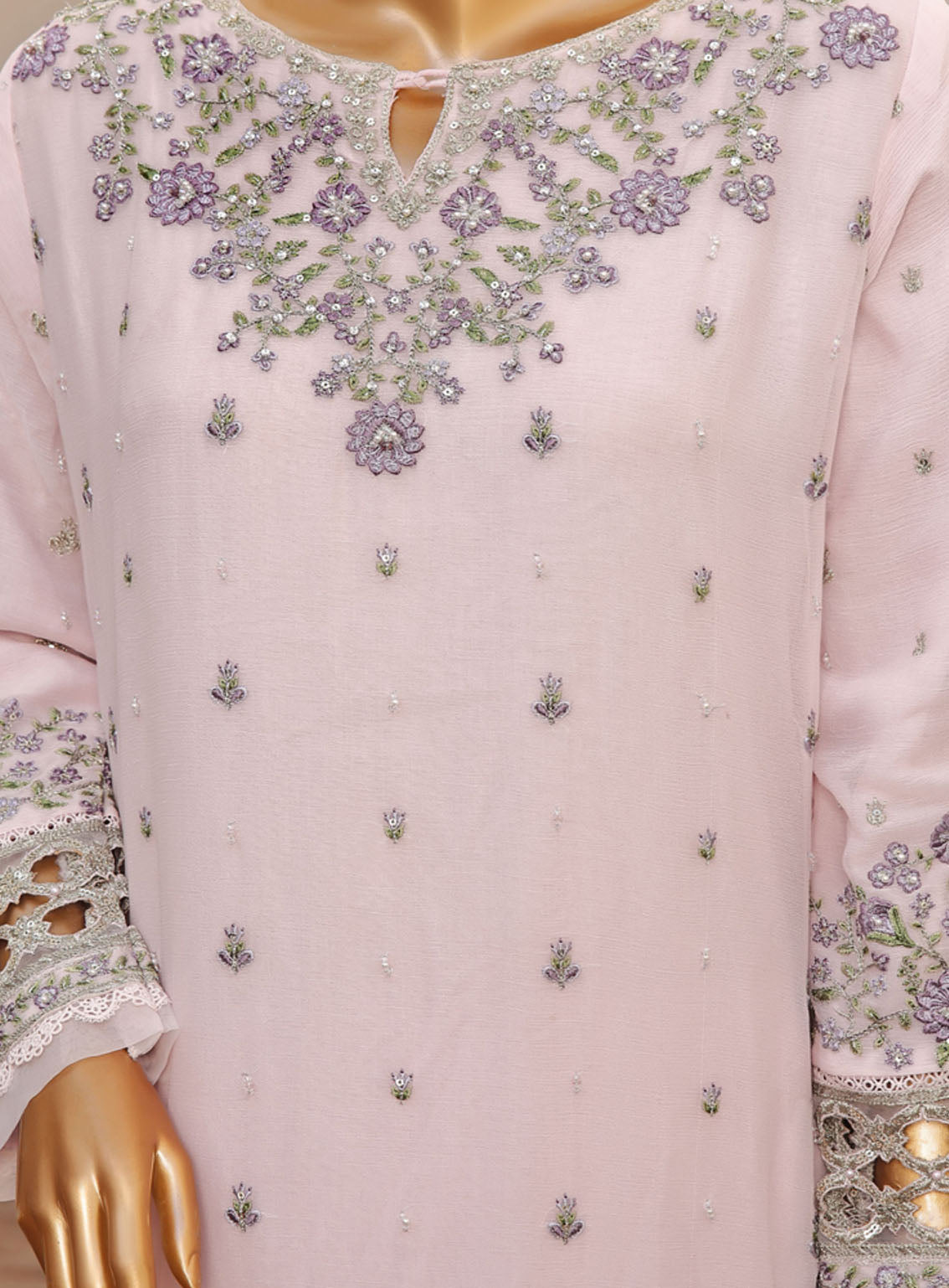 Fasaane By HZ Textile Embroidered Chiffon Suits Stitched 3 Piece - HZ24FC HZK-166 PINK Fasaane By HZ Textile Embroidered Chiffon Suits Stitched 3 Piece - HZ24FC HZK-166 PINK