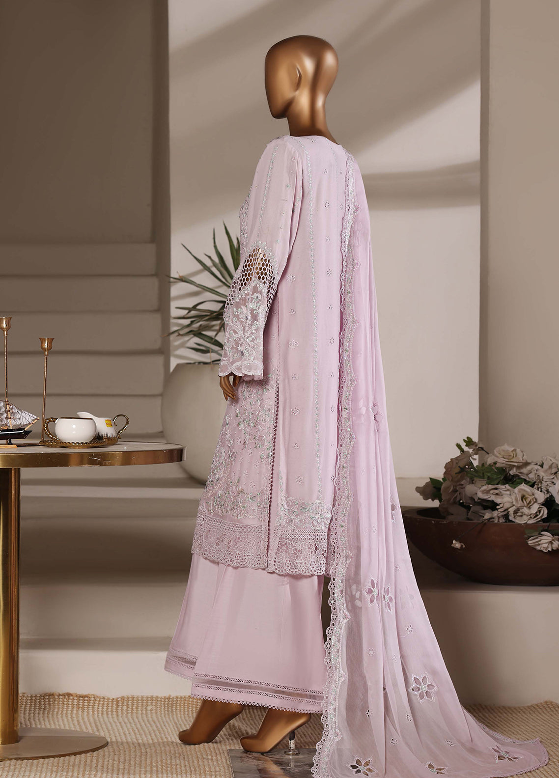 Fasaane By HZ Textiles Formals Embroidered Chiffon 3 Piece Stitched Suit HZ26FFECV1 D-HZK-236-LVN Fasaane By HZ Textiles Formals Embroidered Chiffon 3 Piece Stitched Suit HZ26FFECV1 D-HZK-236-LVN