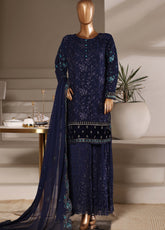 Fasaane By HZ Textiles Formals Embroidered Chiffon 3 Piece Stitched Suit HZ26FFECV1 D-HZK-239-NVY