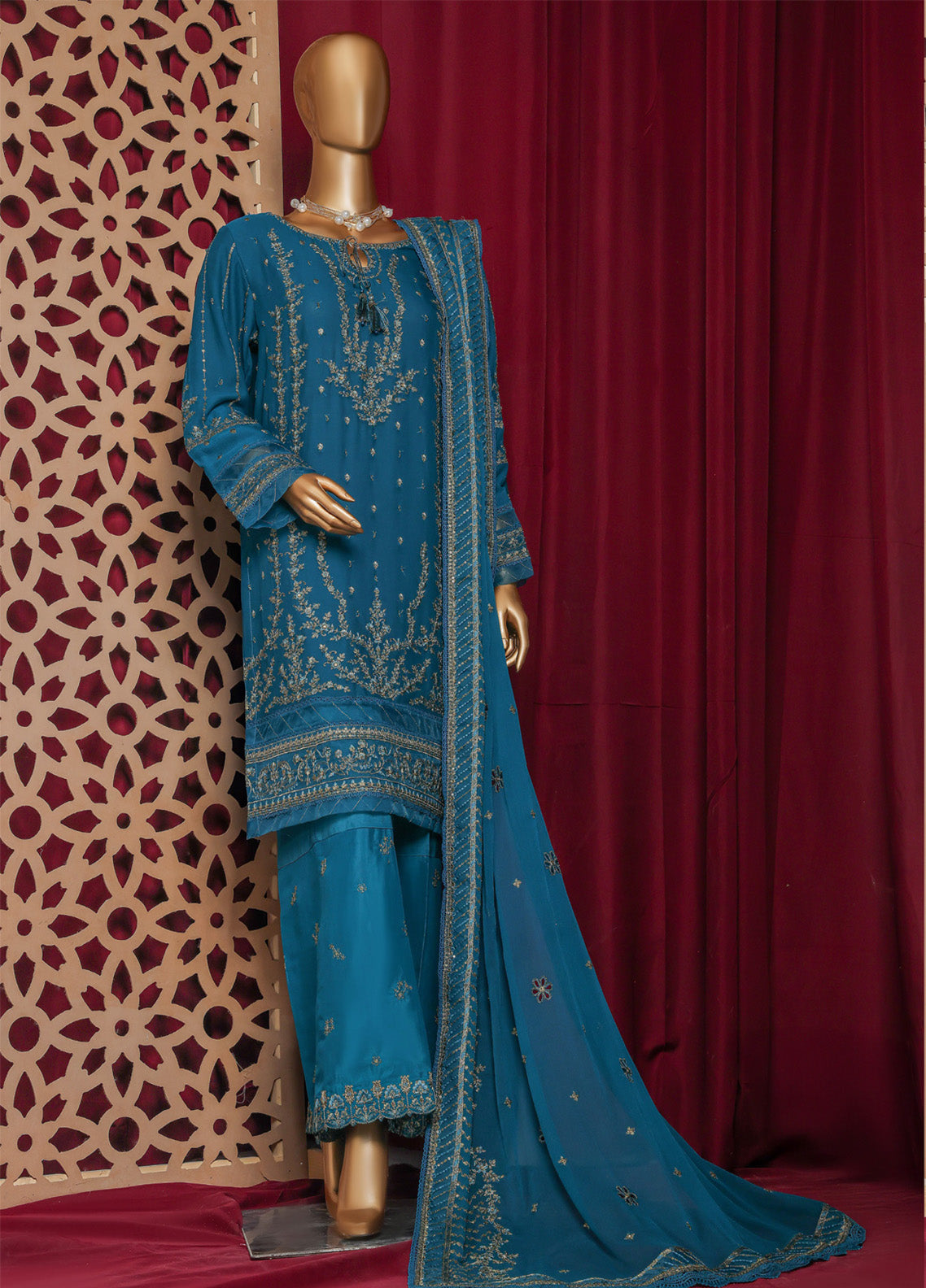 Fasaane by HZ Textiles Embroidered Chiffon Suits Stitched 3 Piece - HZ25FCF HZK-210 ZINC Fasaane by HZ Textiles Embroidered Chiffon Suits Stitched 3 Piece - HZ25FCF HZK-210 ZINC