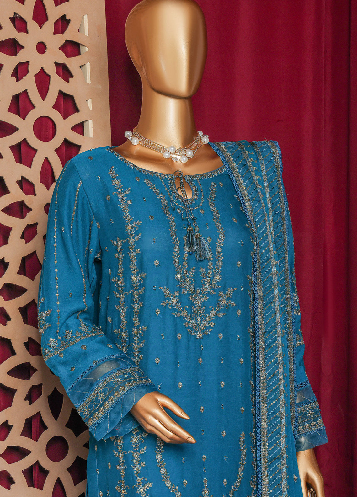 Fasaane by HZ Textiles Embroidered Chiffon Suits Stitched 3 Piece - HZ25FCF HZK-210 ZINC Fasaane by HZ Textiles Embroidered Chiffon Suits Stitched 3 Piece - HZ25FCF HZK-210 ZINC