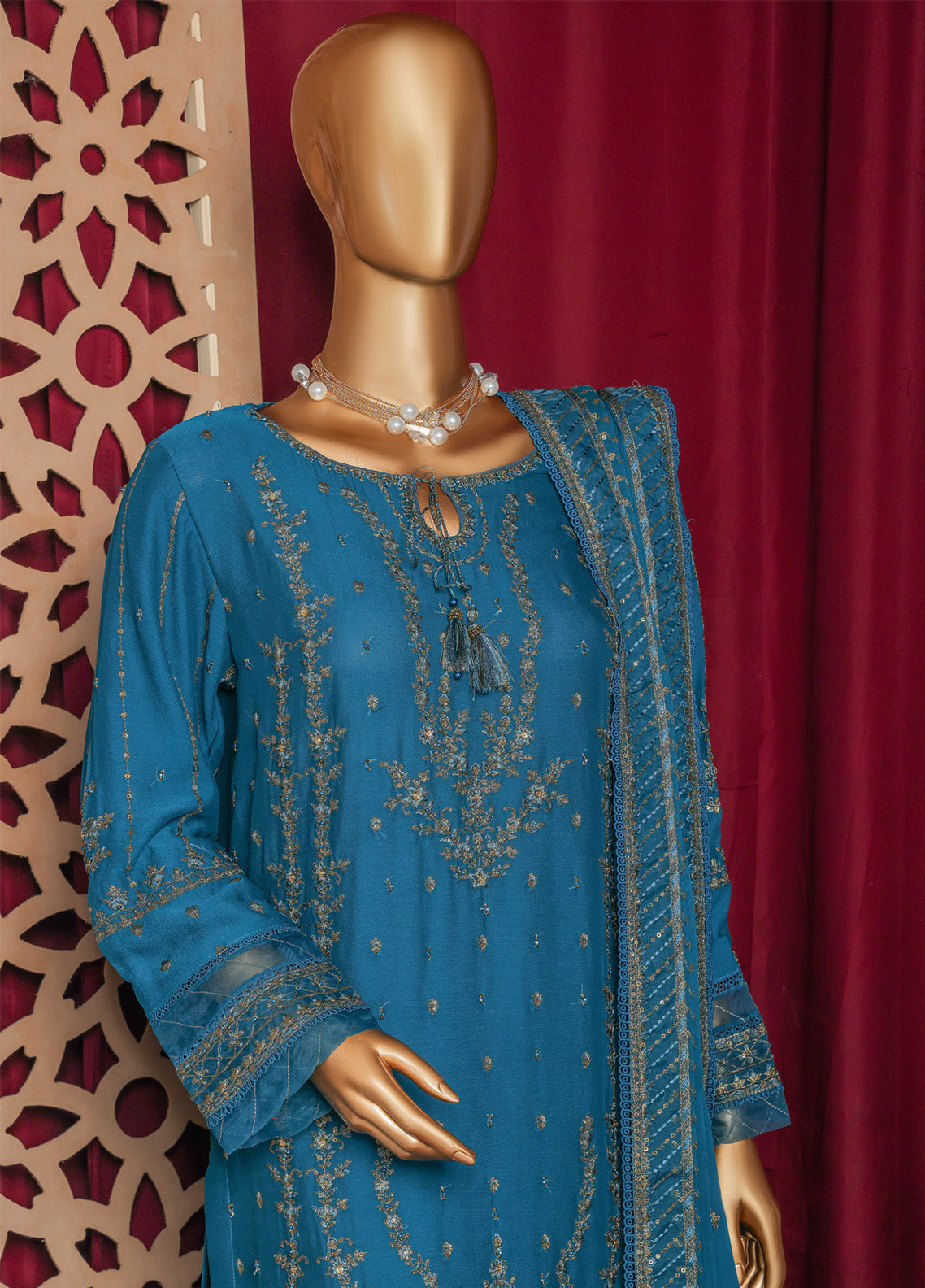 Fasaane by HZ Textiles Embroidered Chiffon Suits Stitched 3 Piece - HZ25FCF HZK-210 ZINC Fasaane by HZ Textiles Embroidered Chiffon Suits Stitched 3 Piece - HZ25FCF HZK-210 ZINC