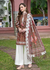 Floral Blush By Gul Ahmed Printed Lawn 3 Piece Unstitched Suit GA26FB D-CL-62077B