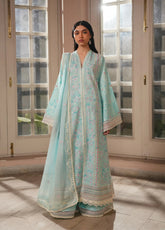 Florette By Afrozeh Embroidered Lawn 3 Piece Unstitched Suit AF26FPE D-FWU-0043 SAPHIRA