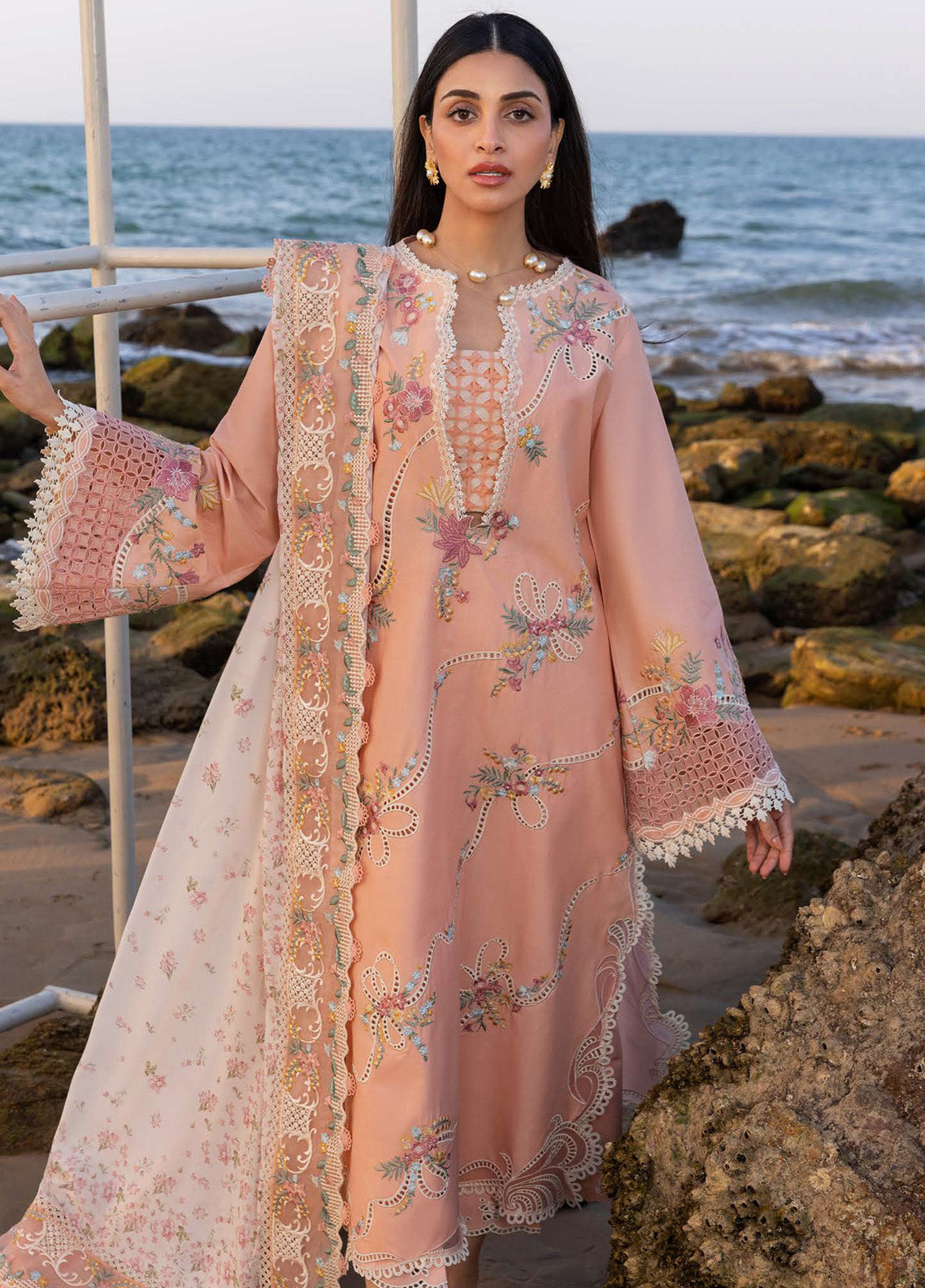 Flow by Crimson Embroidered Lawn Suits Unstitched 3 Piece - CSS25FL 8A TWIRLS AND TIES Flow by Crimson Embroidered Lawn Suits Unstitched 3 Piece - CSS25FL 8A TWIRLS AND TIES