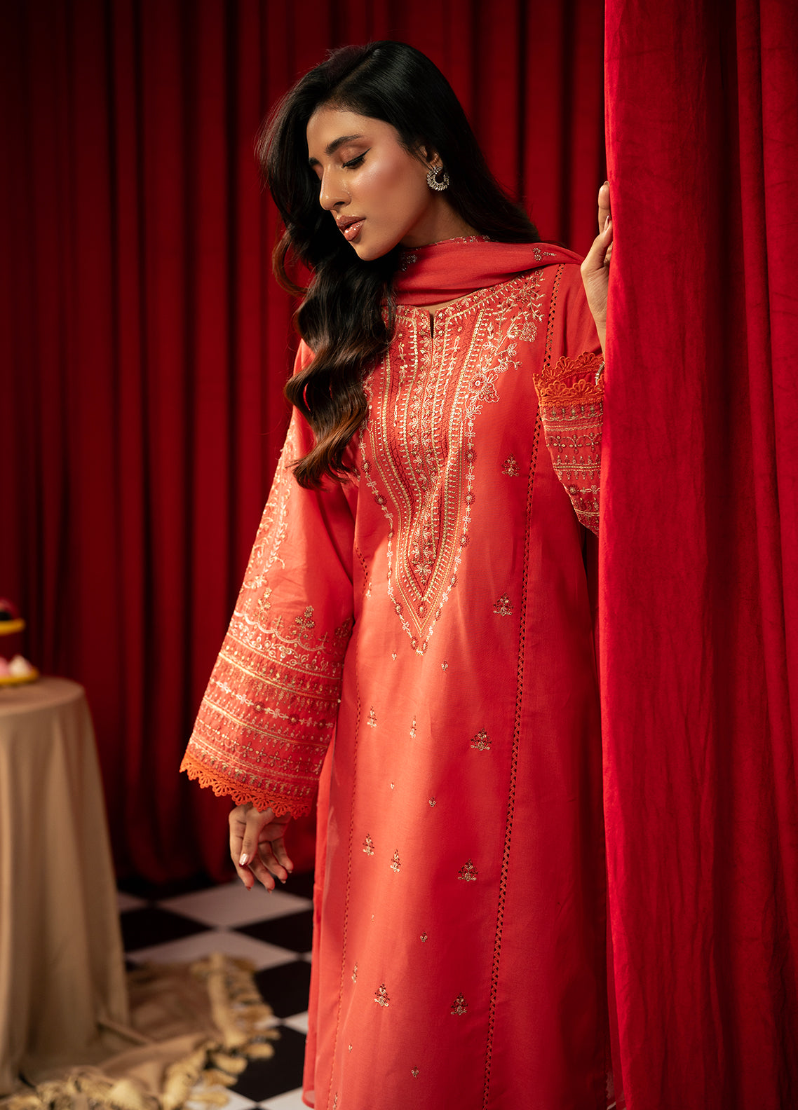 Freesia By Zouj Festive Embroidered Cotton 3 Piece Stitched Suit ZJ26FFE D-00015 Freesia By Zouj Festive Embroidered Cotton 3 Piece Stitched Suit ZJ26FFE D-00015