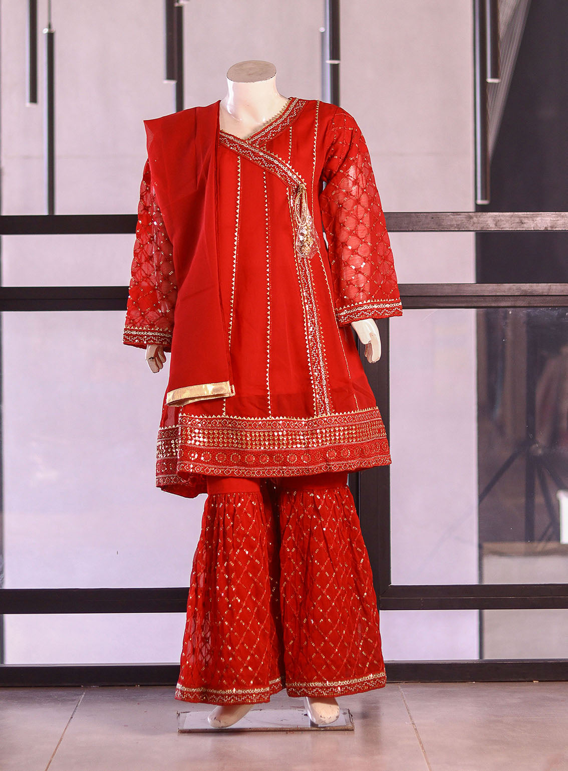 Fresh Birds Fancy Embroidered Chiffon Suits Stitched 3 Piece - FB26K&G 90073 RED Fresh Birds Fancy Embroidered Chiffon Suits Stitched 3 Piece - FB26K&G 90073 RED