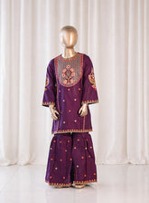 Fresh Birds Fancy Embroidered Cotton Suits Stitched 2 Piece - FB26K&G 90069 PURPLE