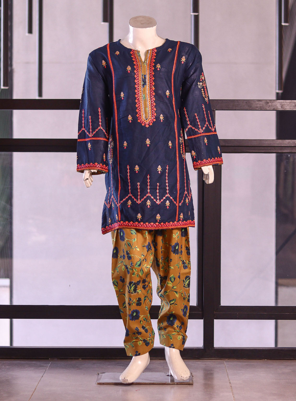 Fresh Birds Fancy Embroidered Cotton Suits Stitched 2 Piece - FB26K&G 90070 NAVY BLUE Fresh Birds Fancy Embroidered Cotton Suits Stitched 2 Piece - FB26K&G 90070 NAVY BLUE