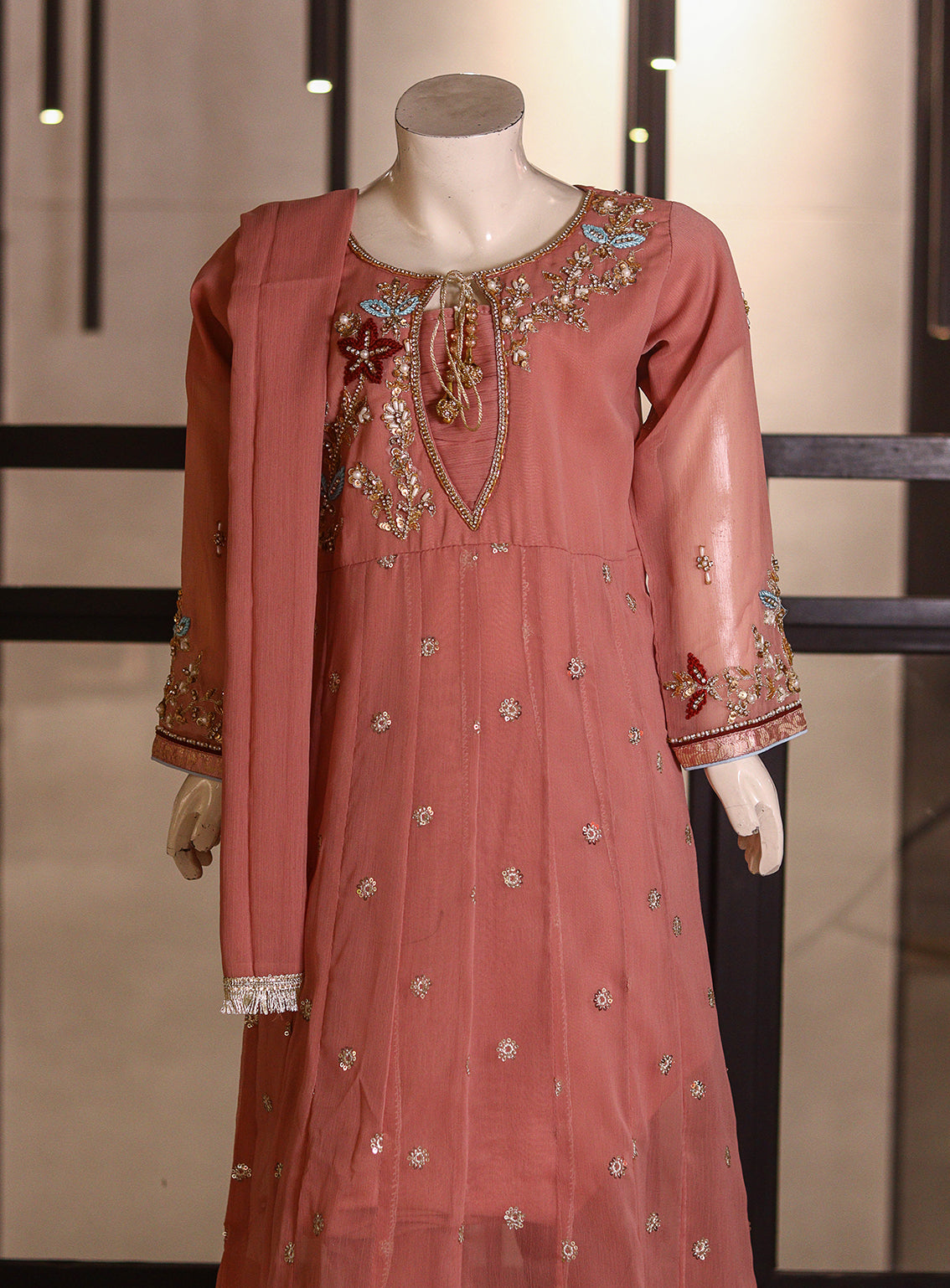 Fresh Birds Fancy Embroidered Chiffon 3 Piece Stitched Suit FB26K&G D-90036-BG Fresh Birds Fancy Embroidered Chiffon 3 Piece Stitched Suit FB26K&G D-90036-BG