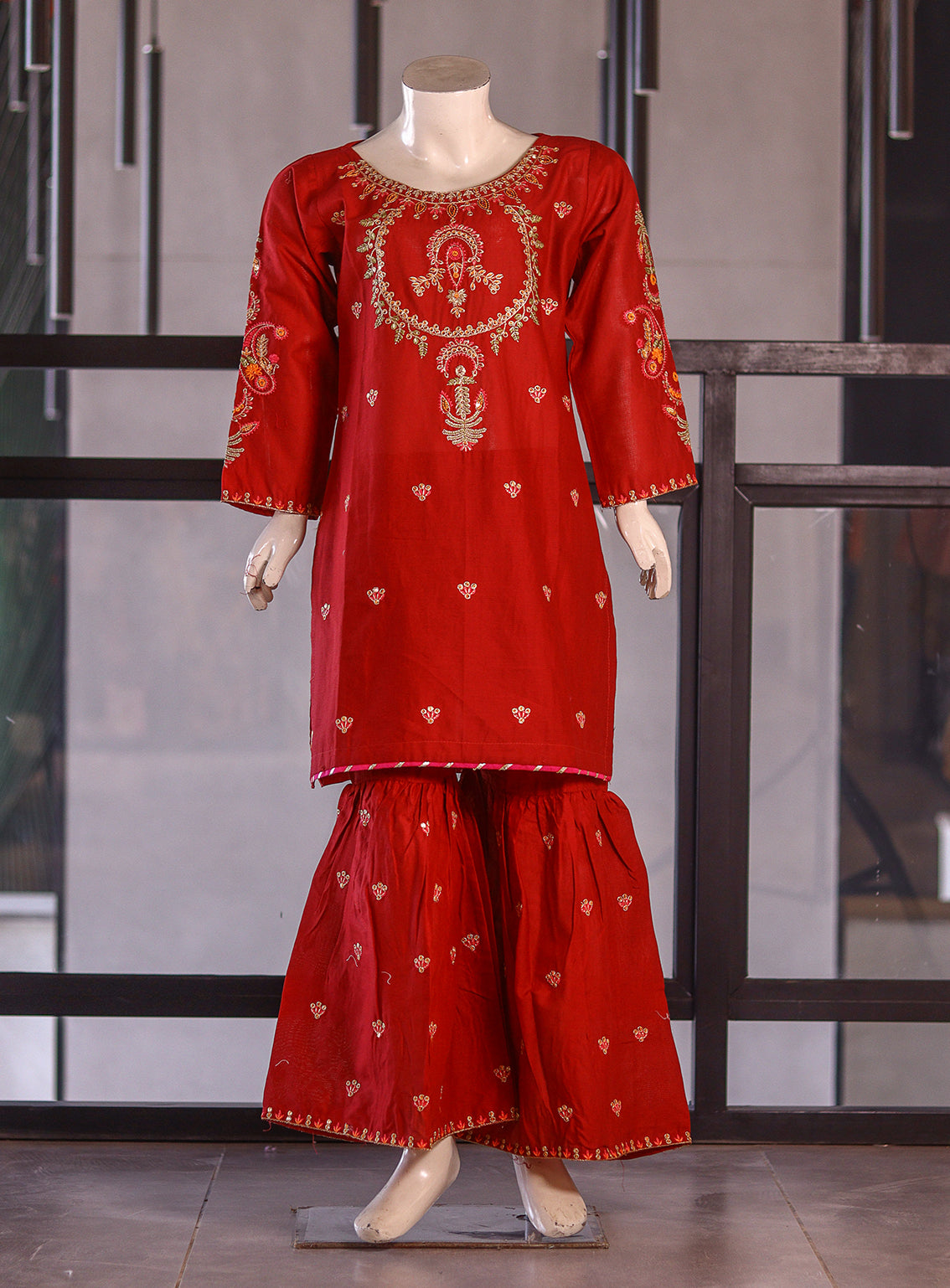 Fresh Birds Fancy Embroidered Cotton 2 Piece Stitched Shirt & Trouser FB26K&G D-90004-RD Fresh Birds Fancy Embroidered Cotton 2 Piece Stitched Shirt & Trouser FB26K&G D-90004-RD
