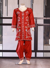 Fresh Birds Fancy Embroidered Cotton 2 Piece Stitched Shirt & Trouser FB26K&G D-90011-RD