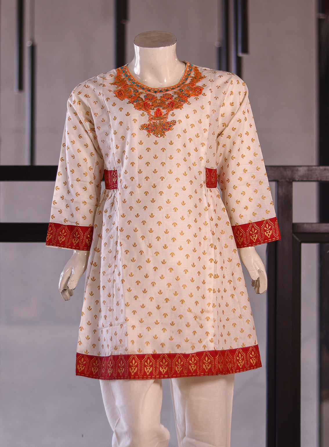 Fresh Birds Fancy Embroidered Cotton 2 Piece Stitched Shirt & Trouser FB26K&G D-90029-OWH Fresh Birds Fancy Embroidered Cotton 2 Piece Stitched Shirt & Trouser FB26K&G D-90029-OWH