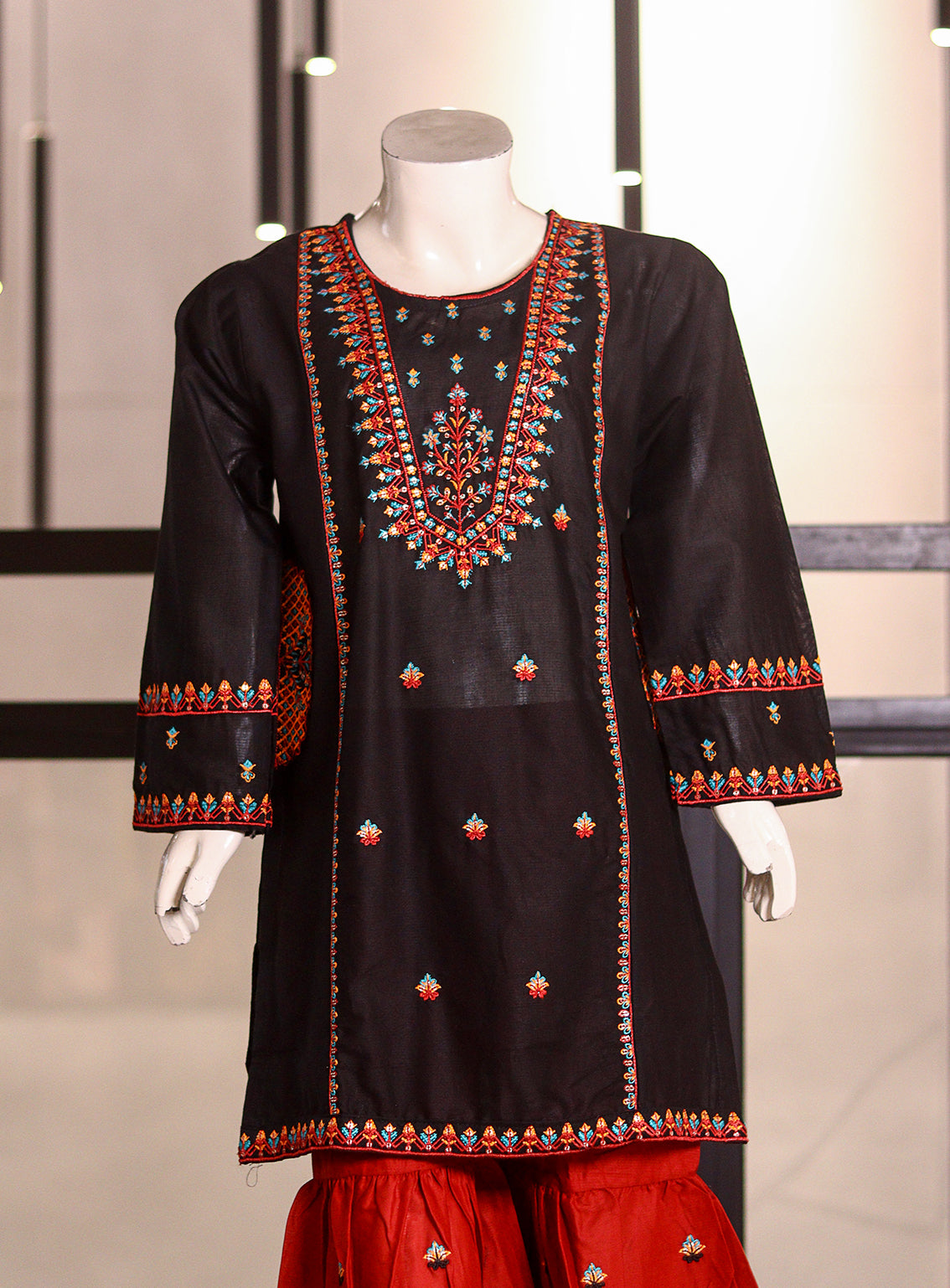 Fresh Birds Fancy Embroidered Cotton 2 Piece Stitched Shirt & Trouser FB26K&G D-90037-BK Fresh Birds Fancy Embroidered Cotton 2 Piece Stitched Shirt & Trouser FB26K&G D-90037-BK