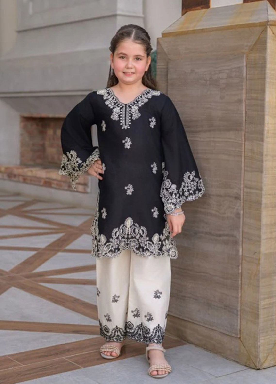 Fresh Birds Fancy Embroidered Cotton Kids 2 Piece Stitched Shirt Trouser FB26KG D-91002 Fresh Birds Fancy Embroidered Cotton Kids 2 Piece Stitched Shirt Trouser FB26KG D-91002