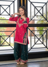 Fresh Birds Fancy Embroidered Cotton Kids 2 Piece Stitched Shirt Trouser FB26KG D-91003