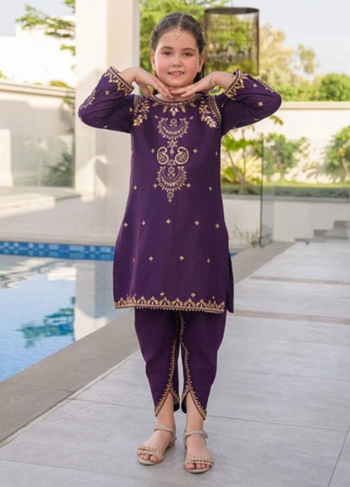 Fresh Birds Fancy Embroidered Cotton Kids 2 Piece Stitched Shirt Trouser FB26KG D-91004 Fresh Birds Fancy Embroidered Cotton Kids 2 Piece Stitched Shirt Trouser FB26KG D-91004