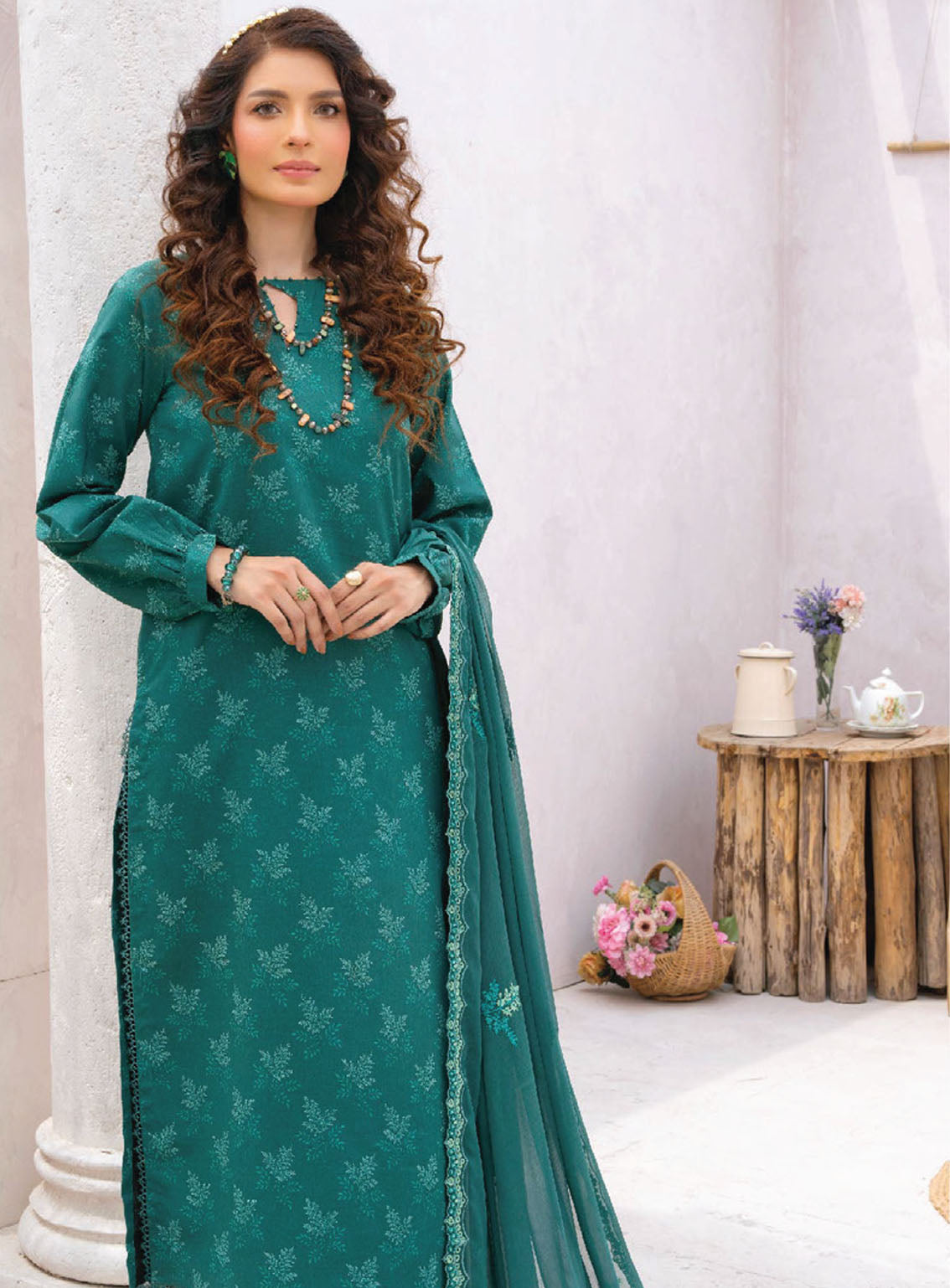 Gardenia By Humdum Embroidered Lawn Suits Unstitched 3 Piece - HD24GL 02 Gardenia By Humdum Embroidered Lawn Suits Unstitched 3 Piece - HD24GL 02