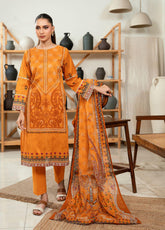 Gul Ahmed Printed Lawn 3 Piece Unstitched Suit GA26S D-CLP-52290