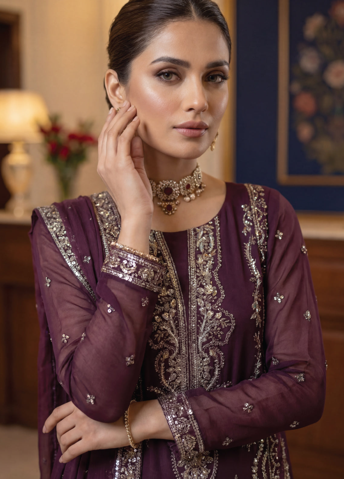 Gulaal By Soghat Creation Embroidered Chiffon 3 Piece Unstitched Suit SC26GECV2 D-05 Gulaal By Soghat Creation Embroidered Chiffon 3 Piece Unstitched Suit SC26GECV2 D-05