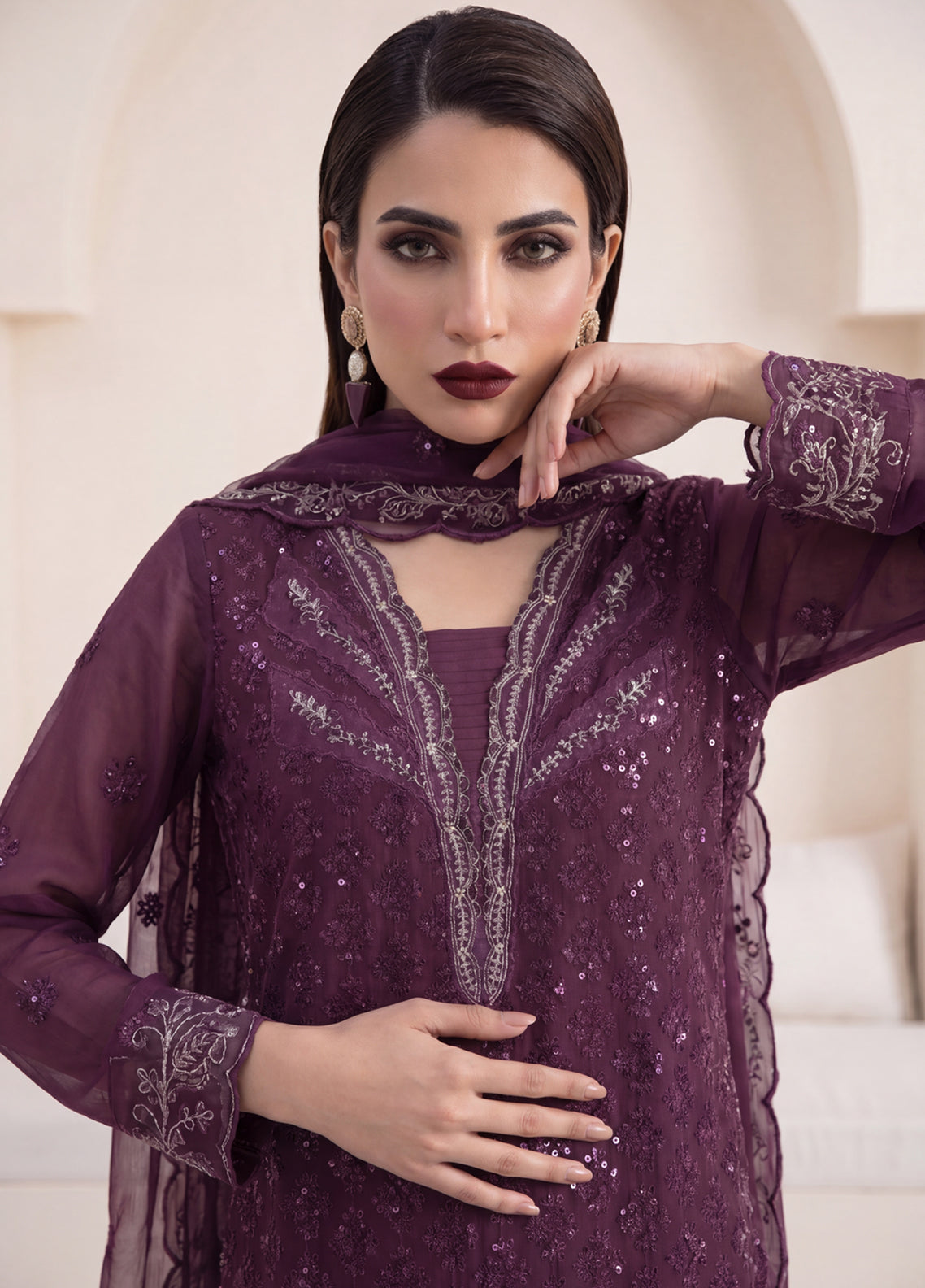 Gulaal By Soghat Creation Embroidered Chiffon 3 Piece Unstitched Suit SC26GECV3 D-02 Gulaal By Soghat Creation Embroidered Chiffon 3 Piece Unstitched Suit SC26GECV3 D-02