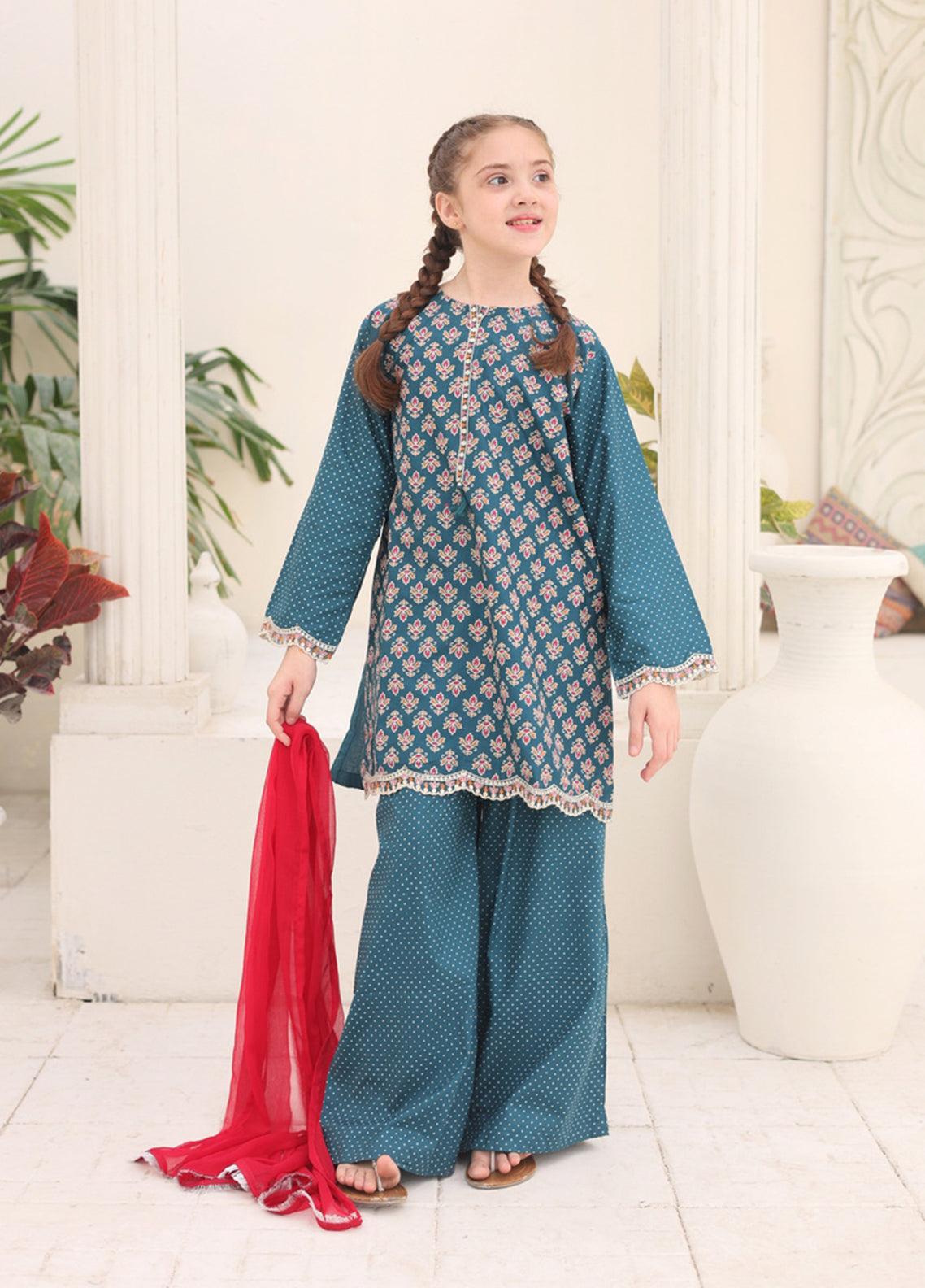 Guldasta By Shanzey Embroidered Cotton Stitched 3 Piece Suit For Girls S26SE D-SHK-7004 Guldasta By Shanzey Embroidered Cotton Stitched 3 Piece Suit For Girls S26SE D-SHK-7004