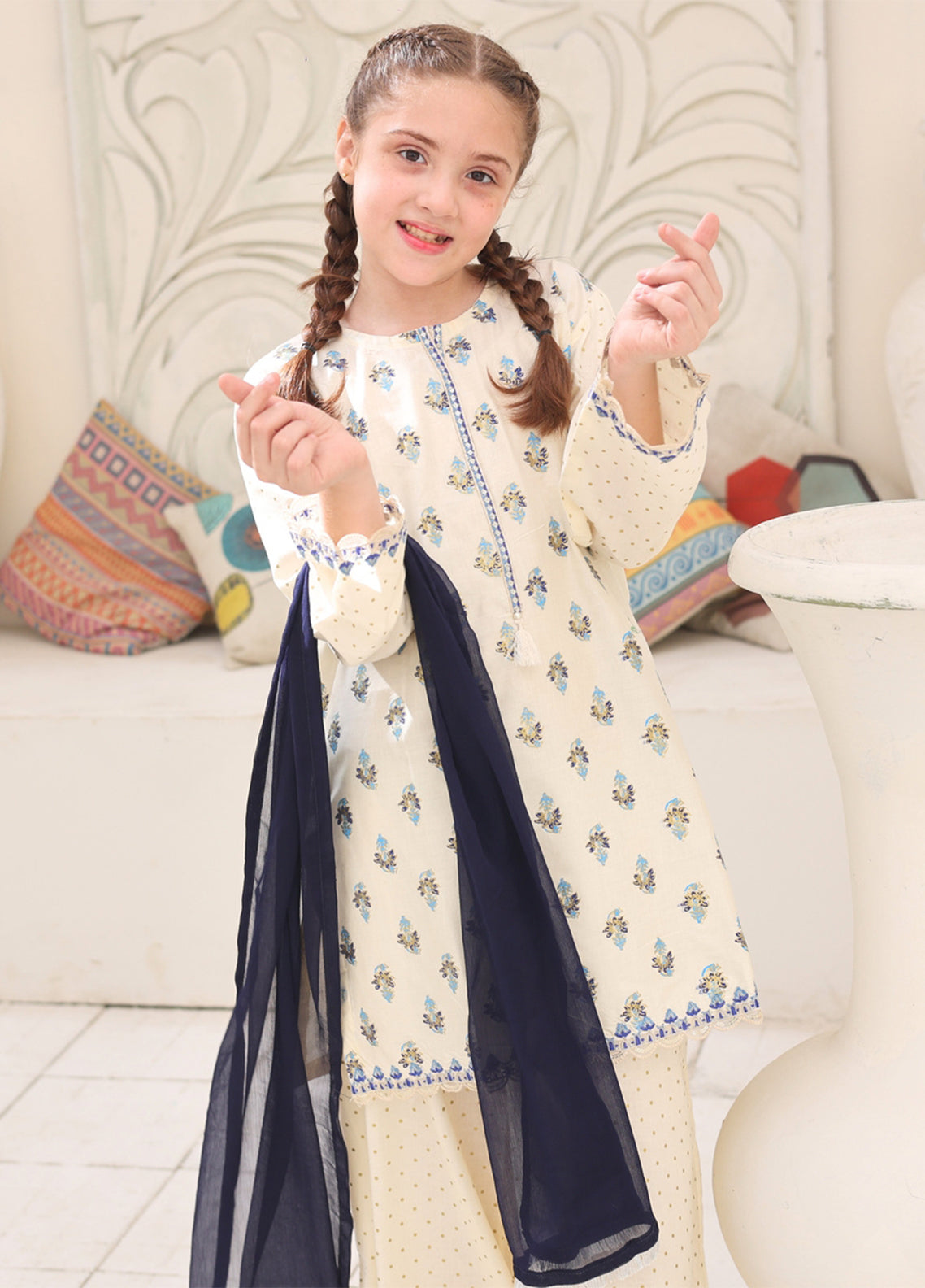Guldasta By Shanzey Embroidered Cotton Stitched 3 Piece Suit For Girls S26SE D-SHK-7005 Guldasta By Shanzey Embroidered Cotton Stitched 3 Piece Suit For Girls S26SE D-SHK-7005