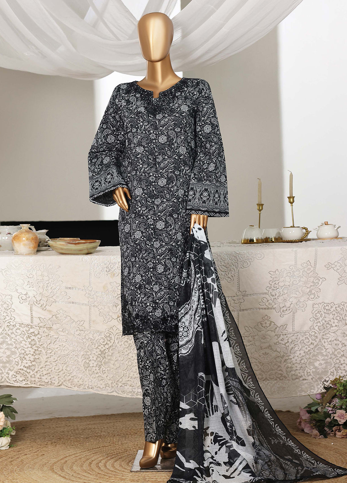 Guldozi By HZ Textiles Embroidered Lawn 3 Piece Stitched Suit HZ26GEL D-023 Guldozi By HZ Textiles Embroidered Lawn 3 Piece Stitched Suit HZ26GEL D-023