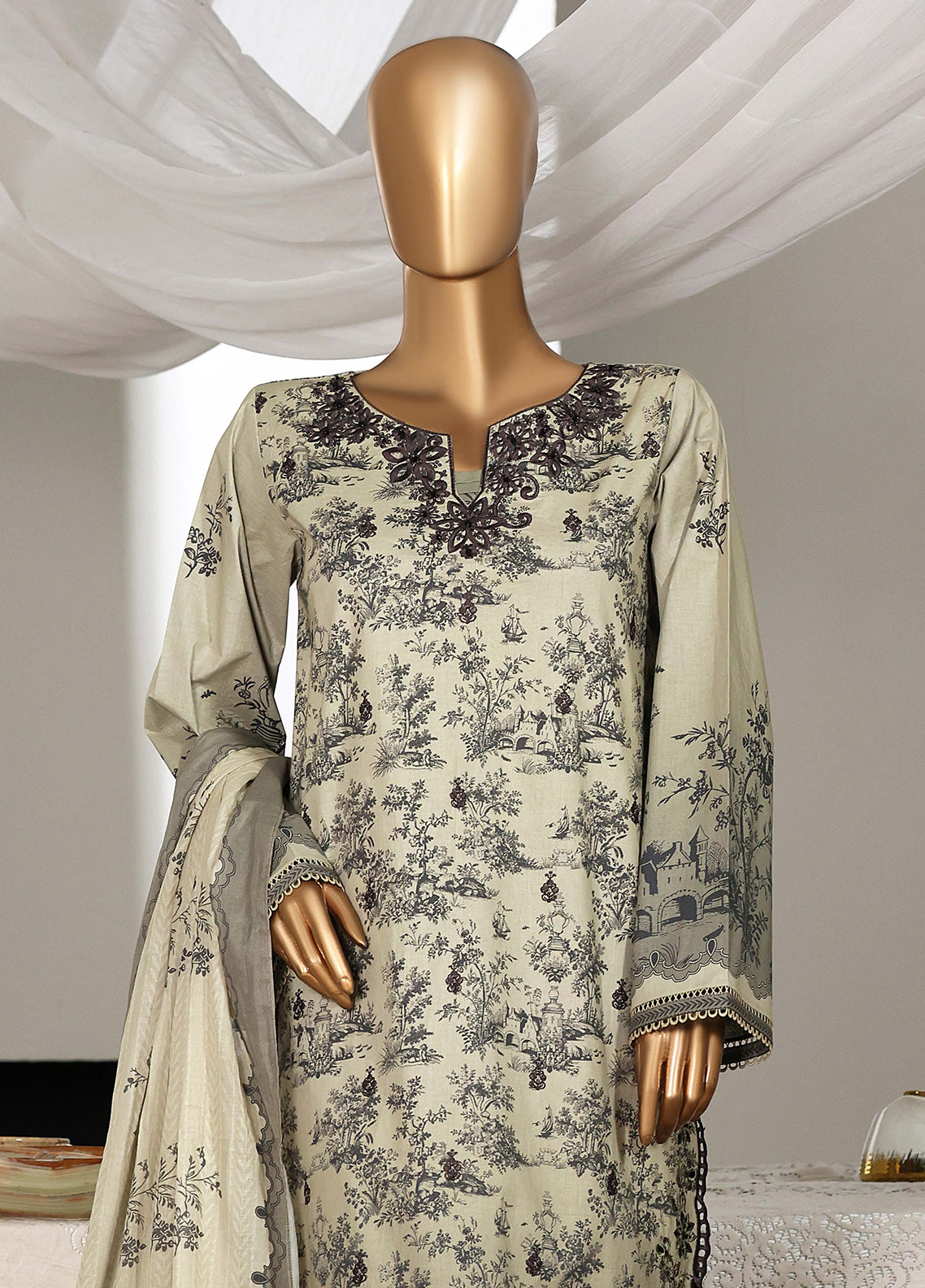 Guldozi By HZ Textiles Embroidered Lawn 3 Piece Stitched Suit HZ26GEL D-027 Guldozi By HZ Textiles Embroidered Lawn 3 Piece Stitched Suit HZ26GEL D-027