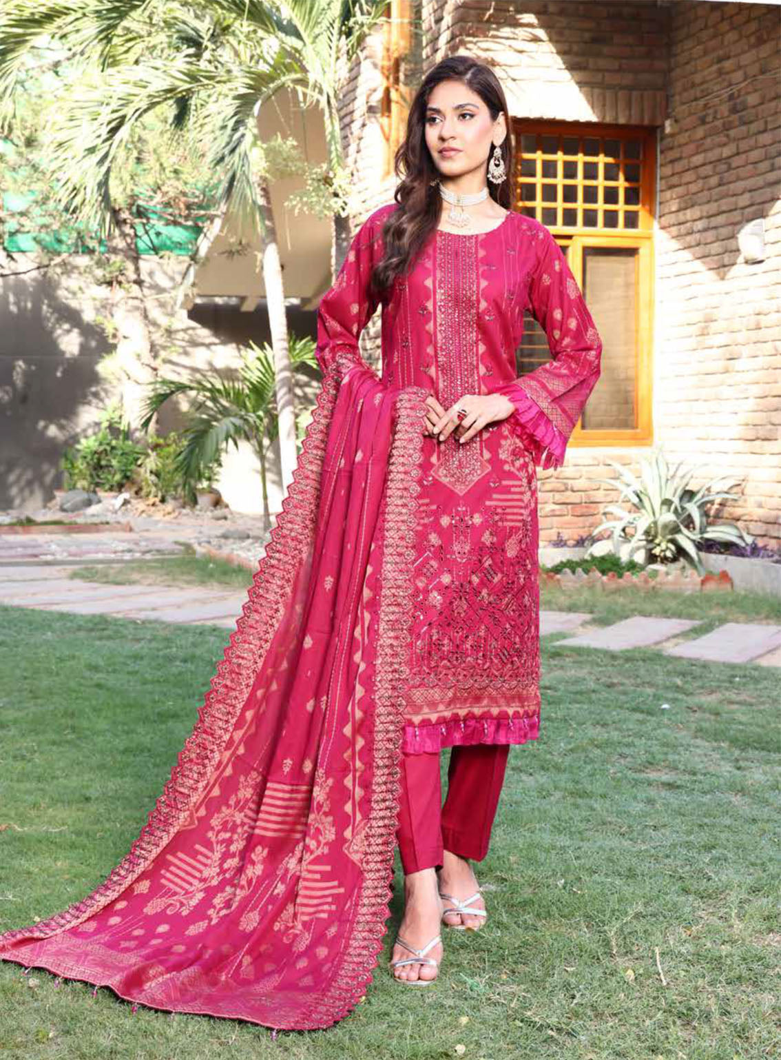 Gulshanara By Schick Embroidered Lawn Suits Unstitched 3 Piece - SDH24GL 08 Gulshanara By Schick Embroidered Lawn Suits Unstitched 3 Piece - SDH24GL 08