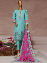 HZ Textile Embroidered Cambric Suits Stitched 3 Piece - HZ25IC CPE-123