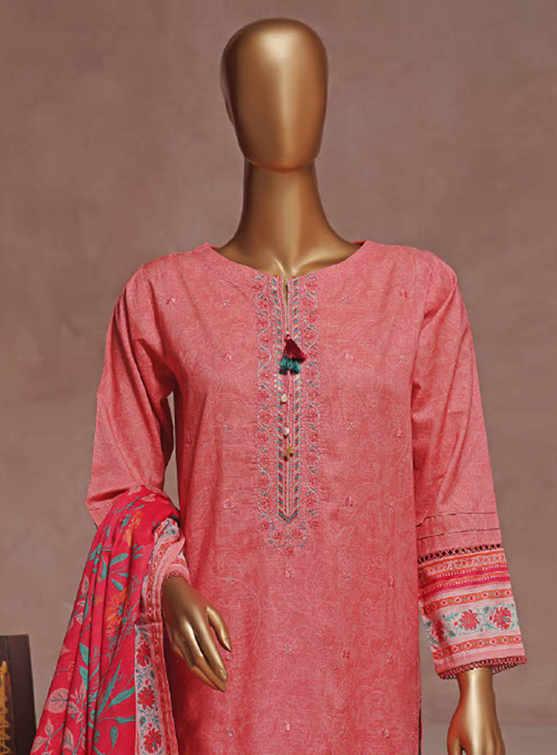 HZ Textile Embroidered Cambric Suits Stitched 3 Piece - HZ25IC CPE-124 HZ Textile Embroidered Cambric Suits Stitched 3 Piece - HZ25IC CPE-124