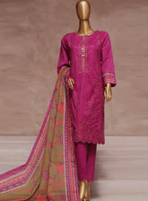 HZ Textile Embroidered Cambric Suits Stitched 3 Piece - HZ25IC CPE-125