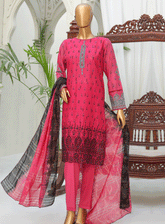 HZ Textile Embroidered Cotton Lawn Unstitched 3 Piece Suit - HZ23BD 18541