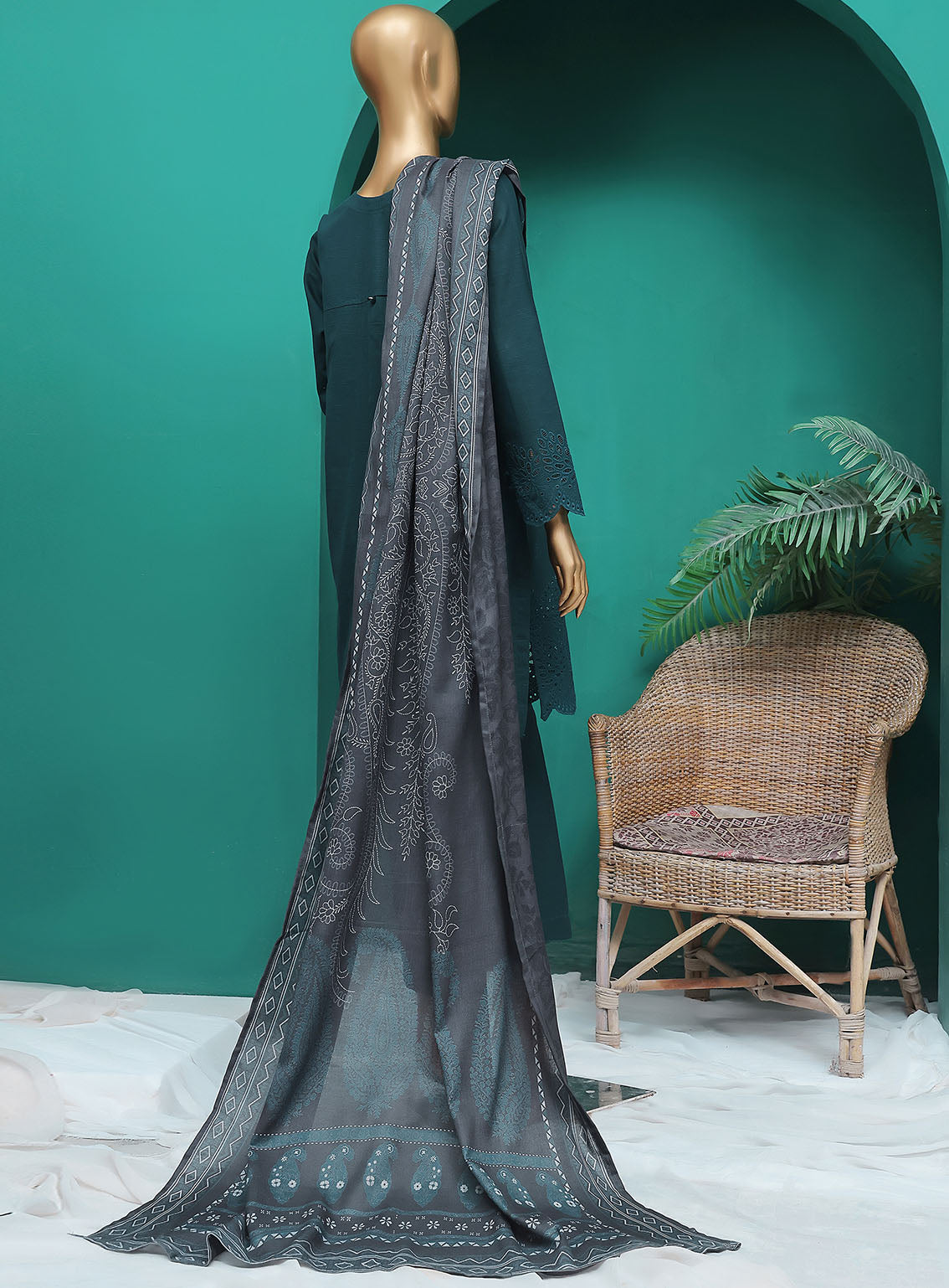 HZ Textile Embroidered Khaddar Suits Stitched 3 Piece - HZ25KC KSE-102 HZ Textile Embroidered Khaddar Suits Stitched 3 Piece - HZ25KC KSE-102