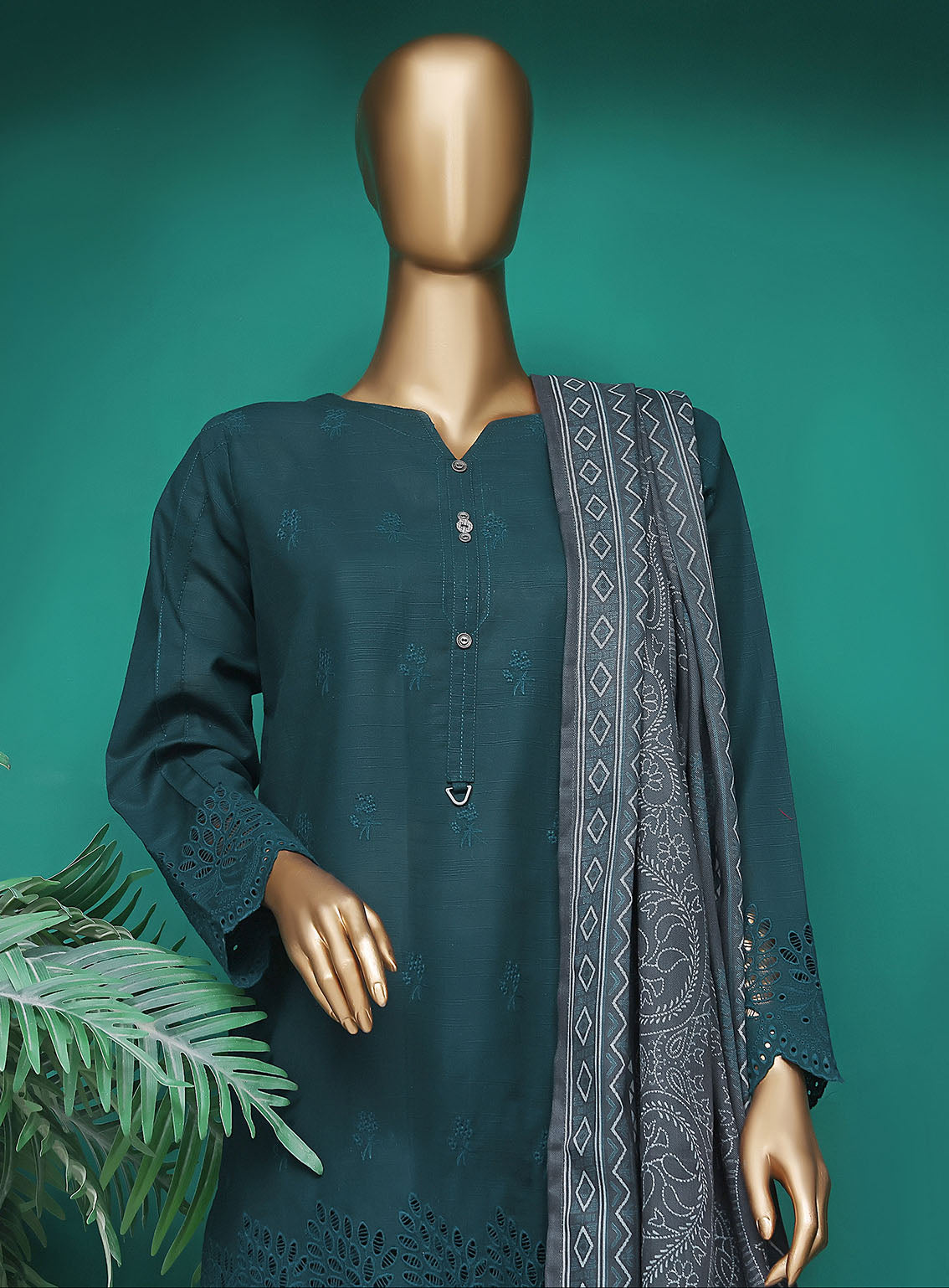 HZ Textile Embroidered Khaddar Suits Stitched 3 Piece - HZ25KC KSE-102 HZ Textile Embroidered Khaddar Suits Stitched 3 Piece - HZ25KC KSE-102