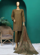 HZ Textile Embroidered Khaddar Suits Stitched 3 Piece - HZ25KC KSE-105