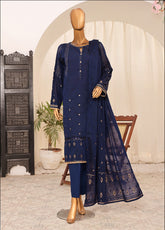 HZ Textiles Printed Jacquard Suits Unstitched 3 Piece - HZ25VJP VJ-01
