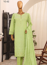 HZ Textiles Printed Jacquard Suits Unstitched 3 Piece - HZ25VJP VJ-02