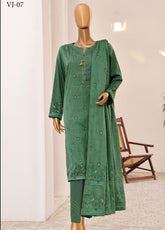 HZ Textiles Printed Jacquard Suits Unstitched 3 Piece - HZ25VJP VJ-07